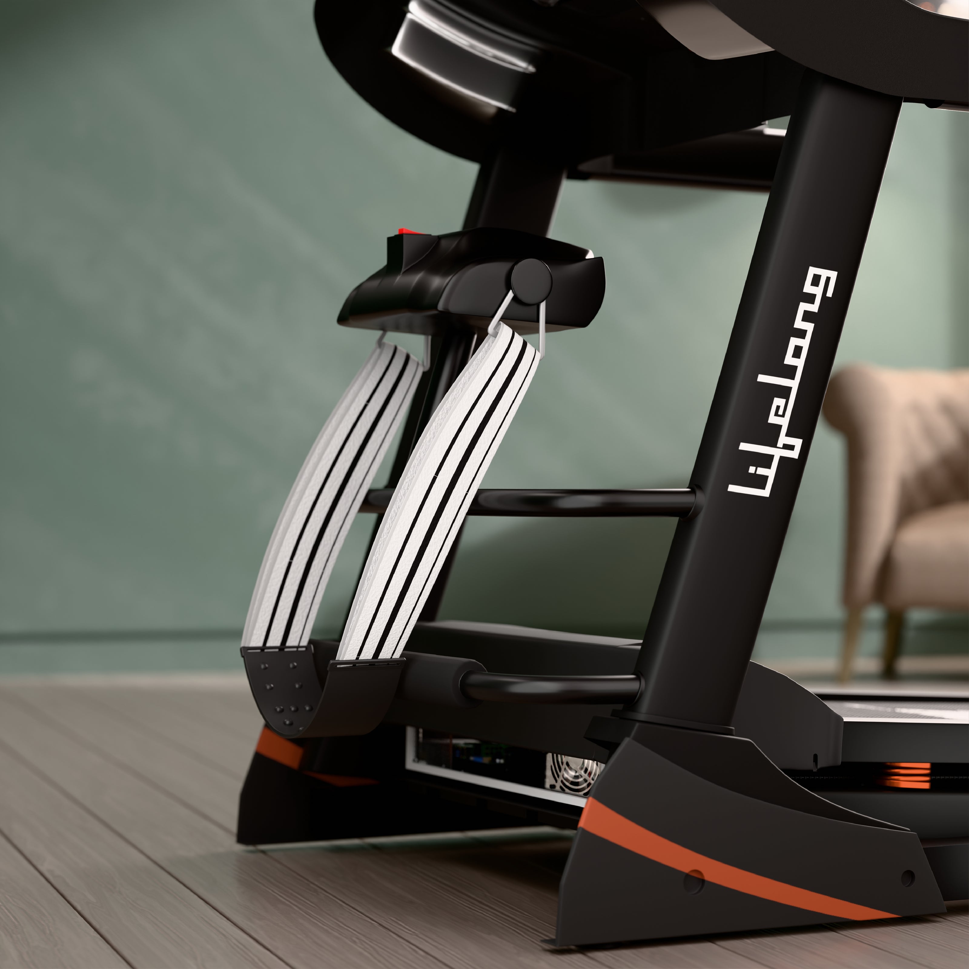 Treadmill with 3-Level Incline, Massager, LCD Display & App Support | 110kg Capacity