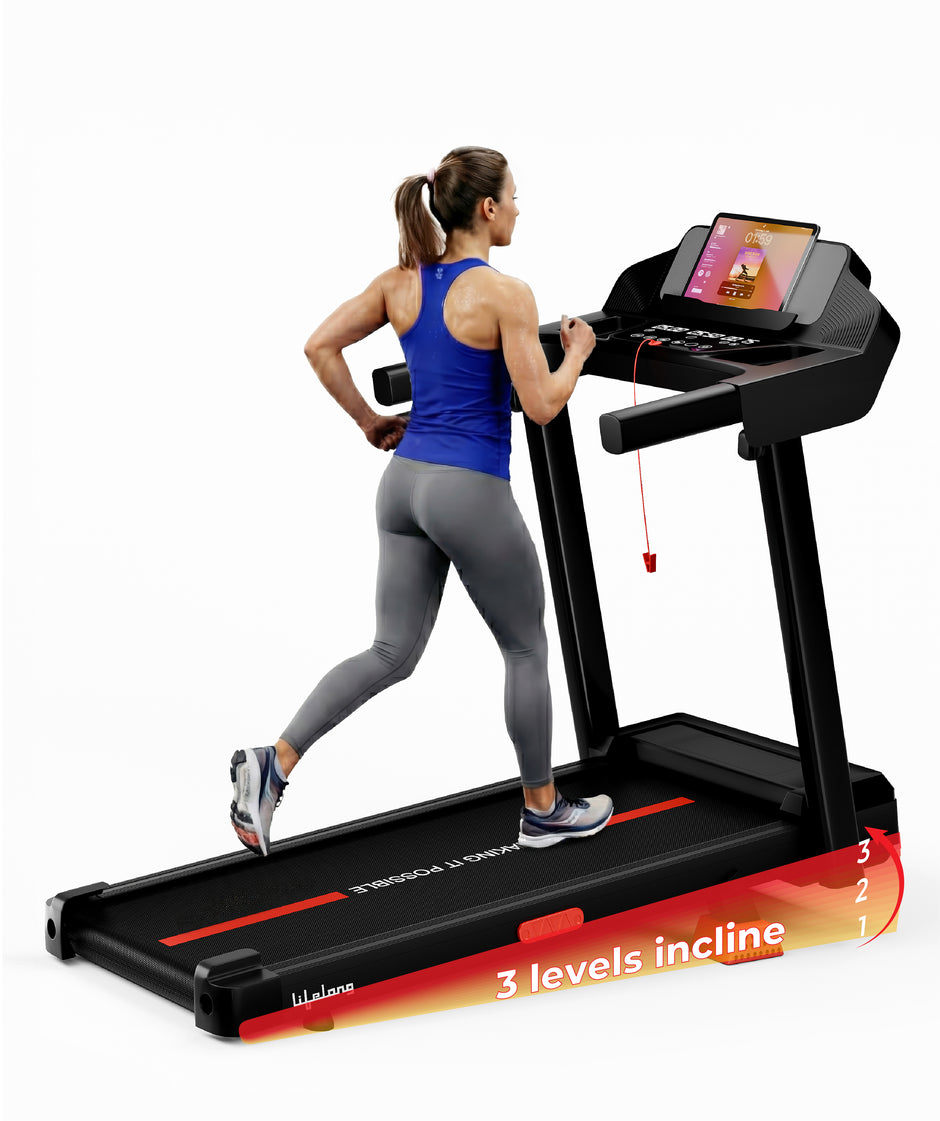 Lifelong 4.5HP Motorized Treadmill for Home | Manual Incline 12% | Foldable Handle | Max Speed 12 km/h | | LED Display | 12 Workout Programs |110 kg Capacity| Ideal Gym Equipment for Home Workout