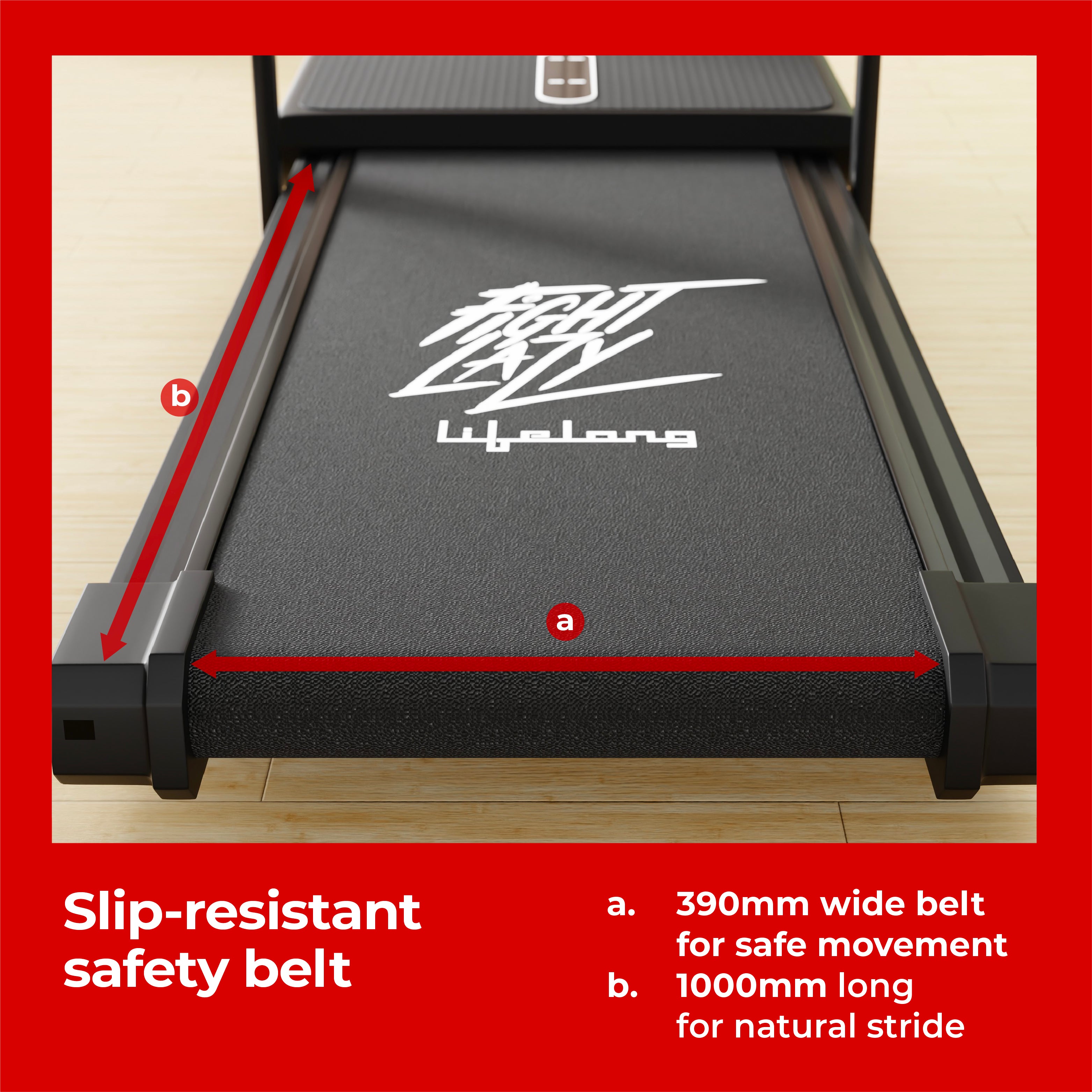 Motorized Treadmill with 4 HP Peak Motor