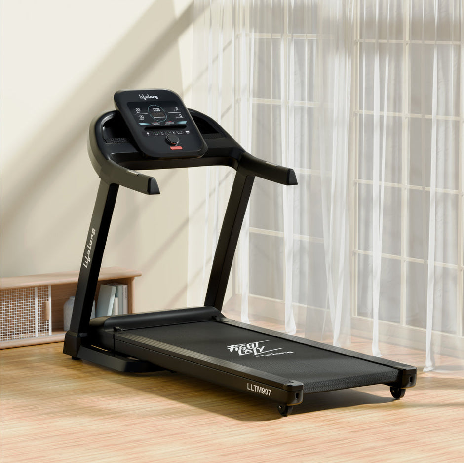 Lifelong LLTM997 Fit Pro 4.5 HP Treadmill 10inch LED Screen & 18 Level Auto Incline|Max. User Weight 110Kg