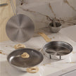 riPly Combo Kadhai, Fry Pan with Lid and Roti Tawa for Cooking, Cookware Set Kadai - 22 cm, Fry Pan - 22 cm & Tawa, Induction Bottom and Gas Stove Cookware