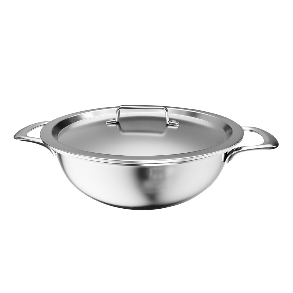 Triply Stainless Steel Deep Kadai with Lid