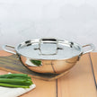 Lifelong Triply Kadhai with Steel Lid - Stainless Steel 26 cm Kadhai with 3.25 Litre Capacity Even Heat Distribution, Ideal for Frying & Sautéing, Induction & Gas Compatible Cookware(LLTPDK26, Silver)