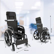Lifelong Reclining Wheelchair - 180Â° Recline | Chrome Frame | Detachable Armrests