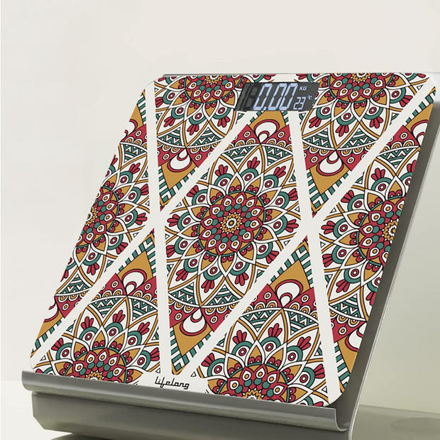 Lifelong LLWS54 Digital Weighing Scale, Rajasthan Design, LCD Display, Tempered Glass (Multicolor)