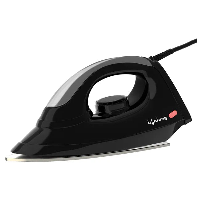 1000-Watt Dry Iron with Non-Stick Soleplate, Lightweight Body, Overheat Safety Protection – White