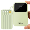 Lifelong Electronics 10000mAh 22.5W Fast Charging Power Bank | 3 Inputs (1 Built-in USB A Cable + 1 C + 1 Lightning Port) & 6 Outputs (3 Built-in Cables + 1 C + 2 A Port) | Small Pocket Size Powerbank