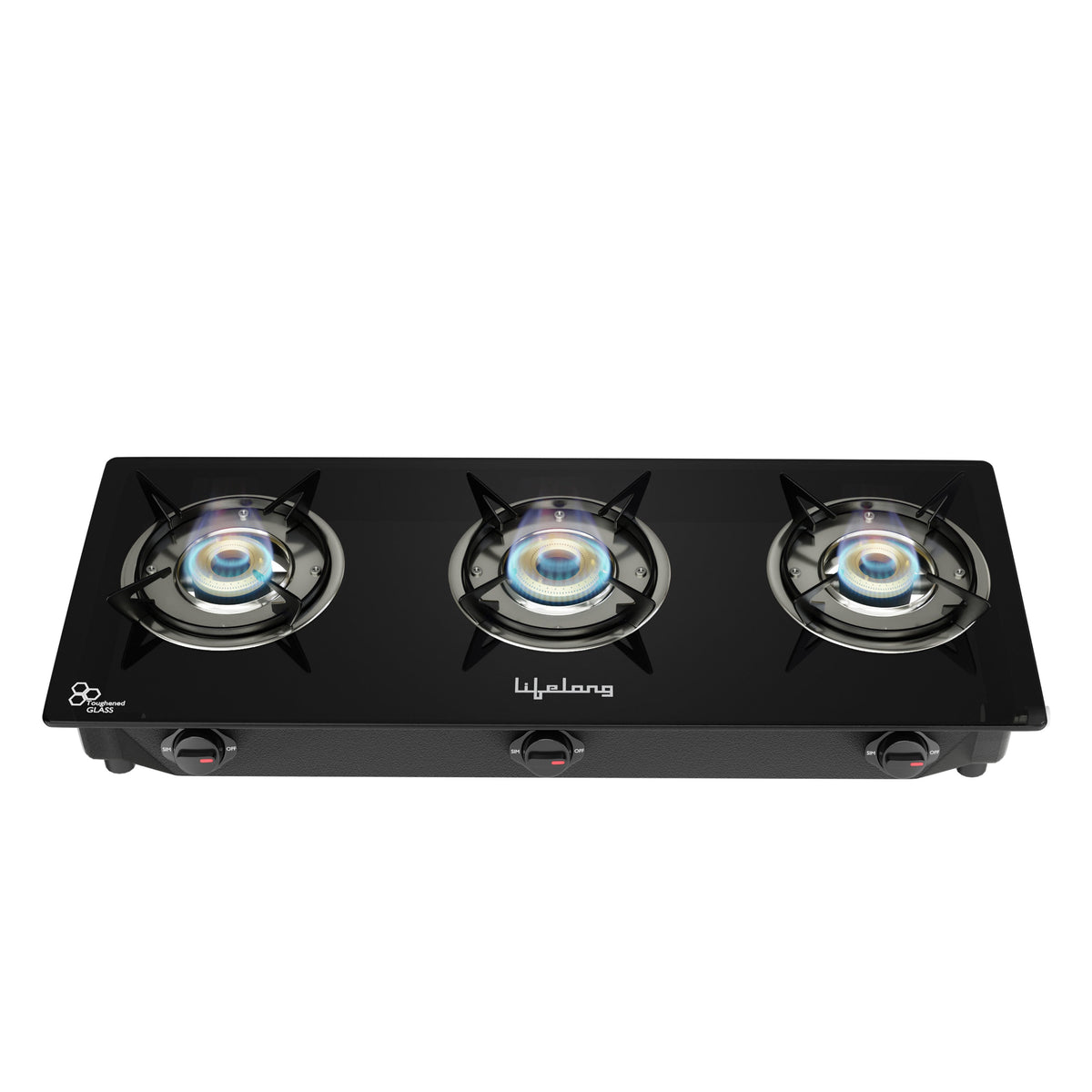 3 Burner Glass Top Gas Stove