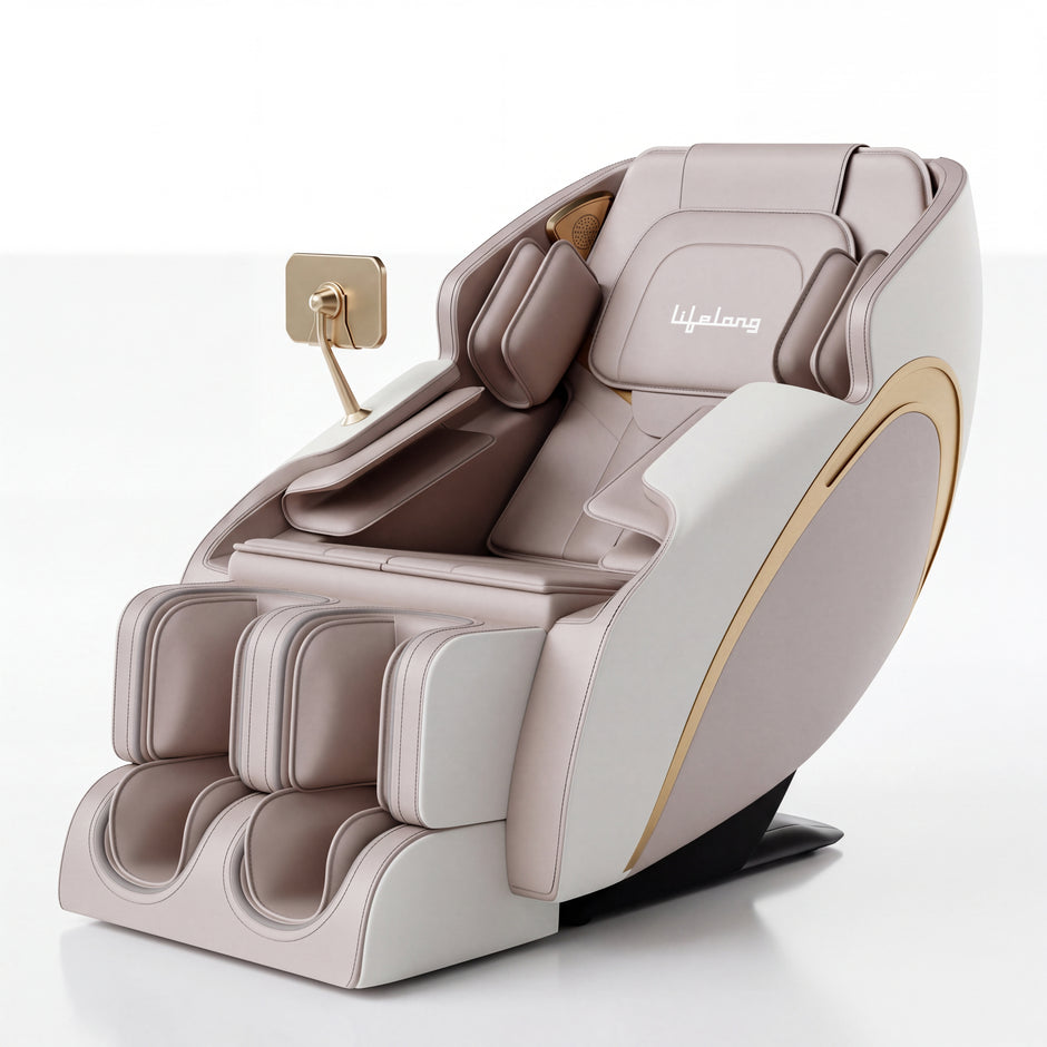 Lifelong Full Body Massage Chair with Recliner for Home?& Office|SL Track & Back Heating| 3D Rollers for Pain Relief |16 Airbags, 5 Auto Programs, 3 Intensities, Foot Rollers, Zero Gravity, Bluetooth