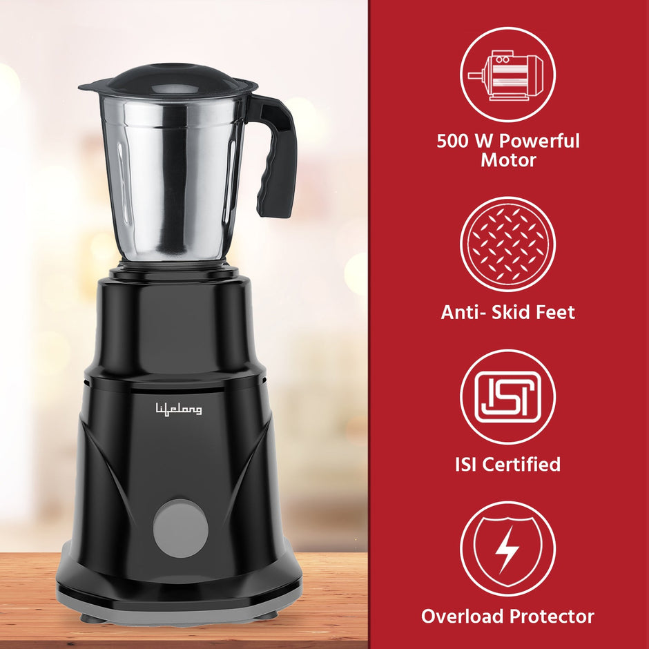Lifelong Iron and Mixer Combo- 2 Jar with 3 Speed Control