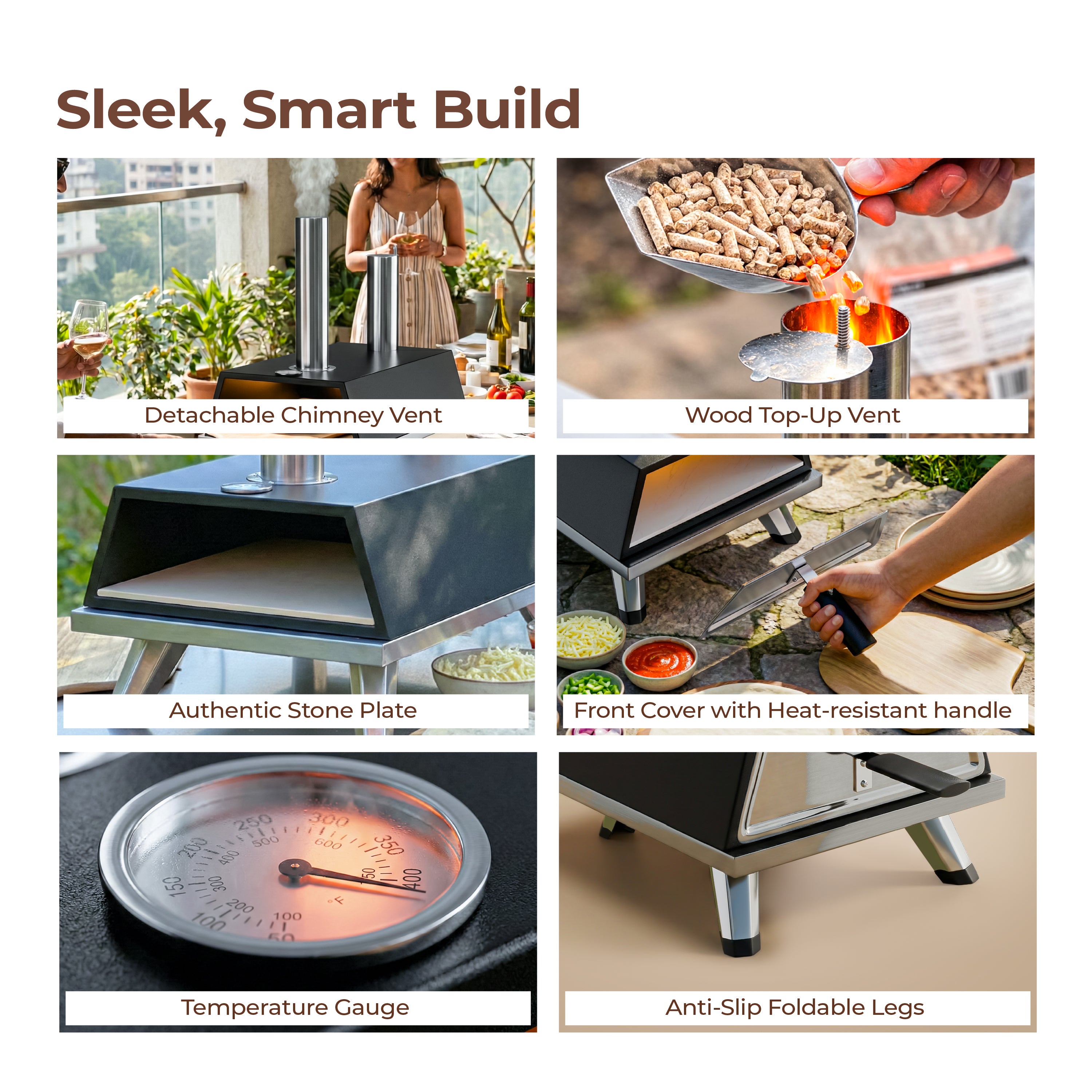 Lifelong Portable Wood Pizza Maker for Home