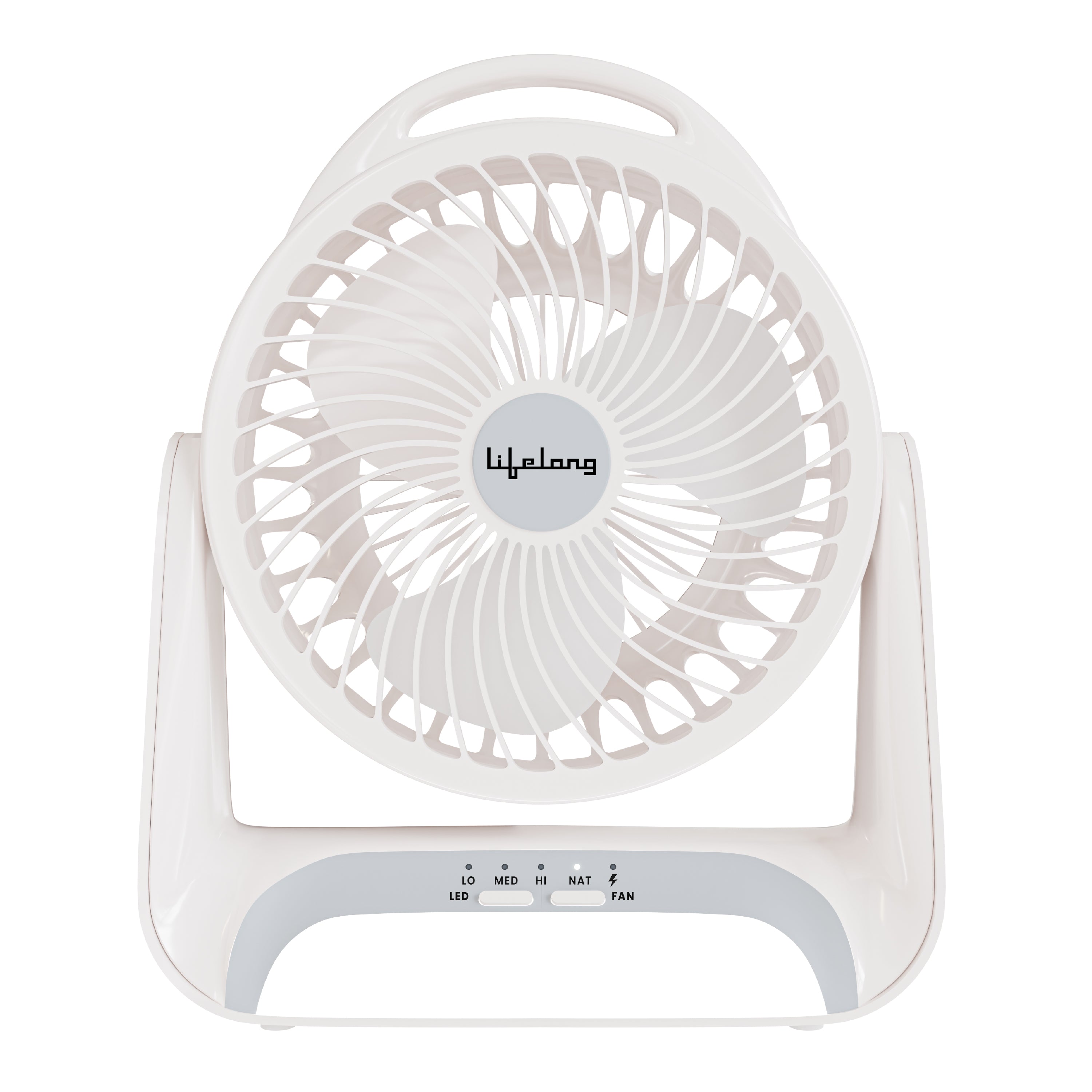 Lifelong Rechargeable Personal Table Fan with LED Light | 5W BLDC Motor | 3 Speed up to 2700 RPM | 2400mAh Battery | Portable Desk Fan