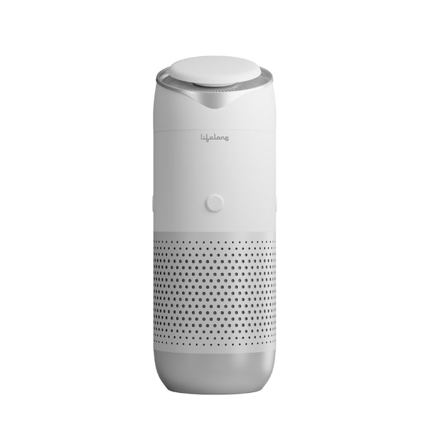 Lifelong Car Air Purifier with HEPA 13 & Carbon Filter | Portable Auto Air Cleaner | 3 Speed, Low Noise, LED Light (White)