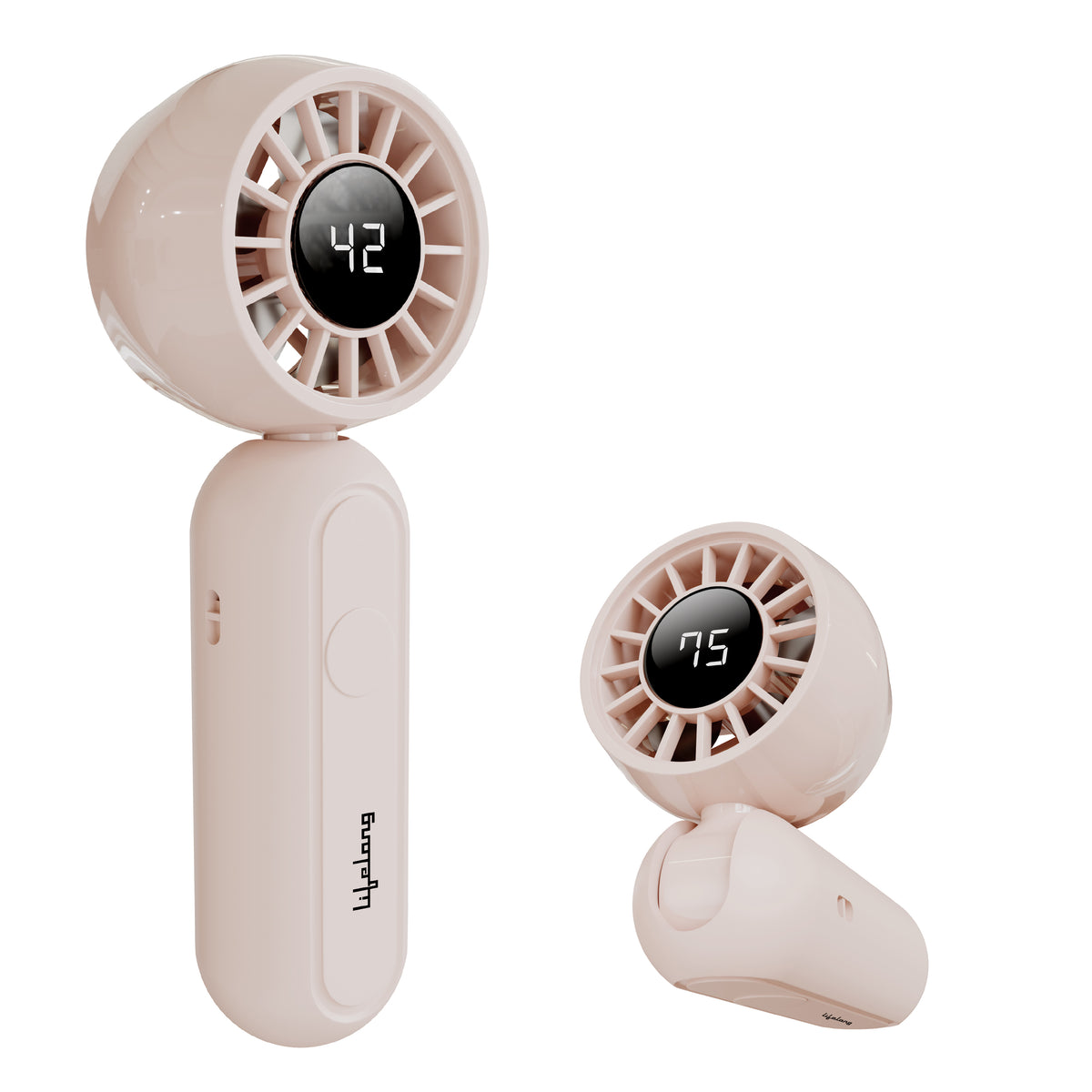Foldable Mini Hand Fan with Digital Display
