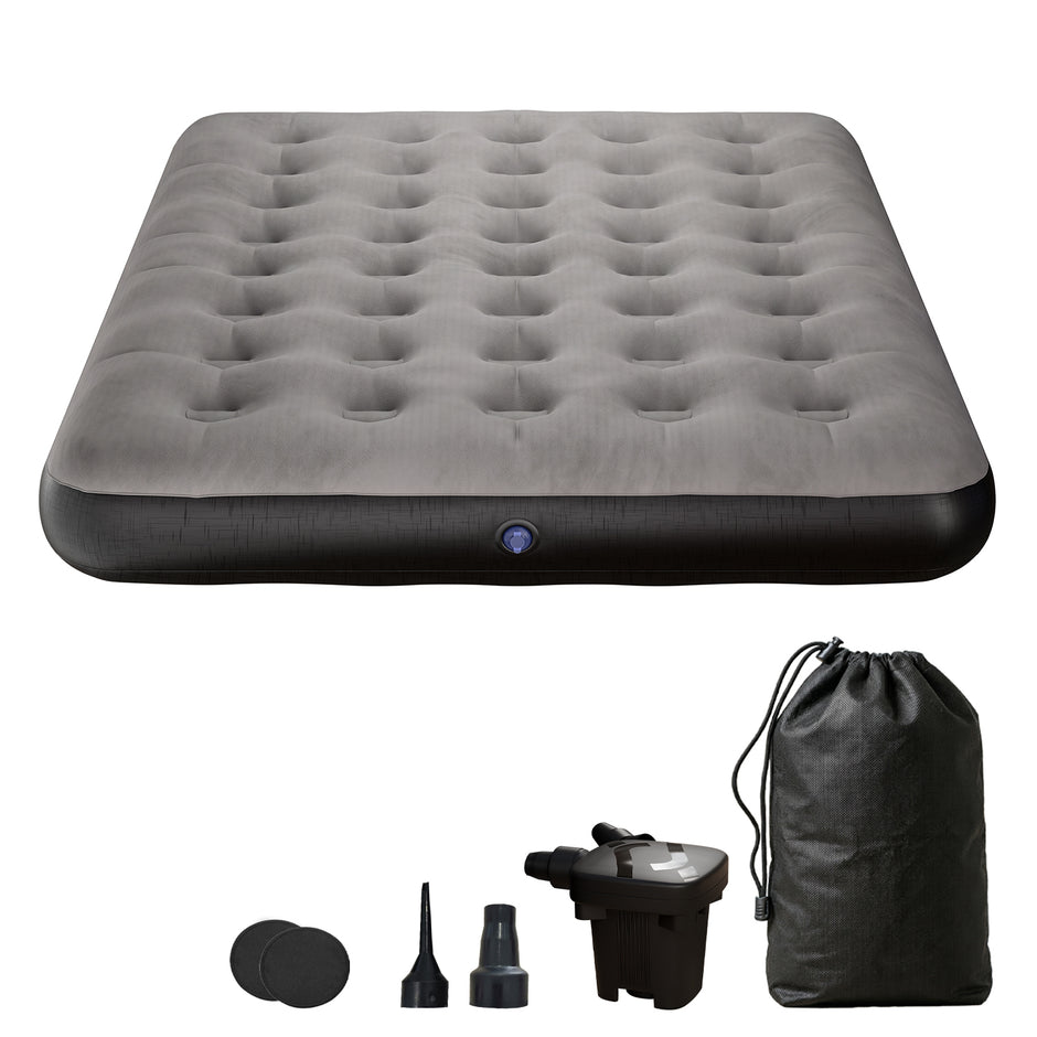 Lifelong Dual Air Mattress with Inflatable Pump|22cm Raised Thick Inflatable Bed for Home|200kg Comfort Support| Inflatable Air Bed with 2Repair Patch| Bed for Guest, Home,Camping & Travel (LLAMB02)