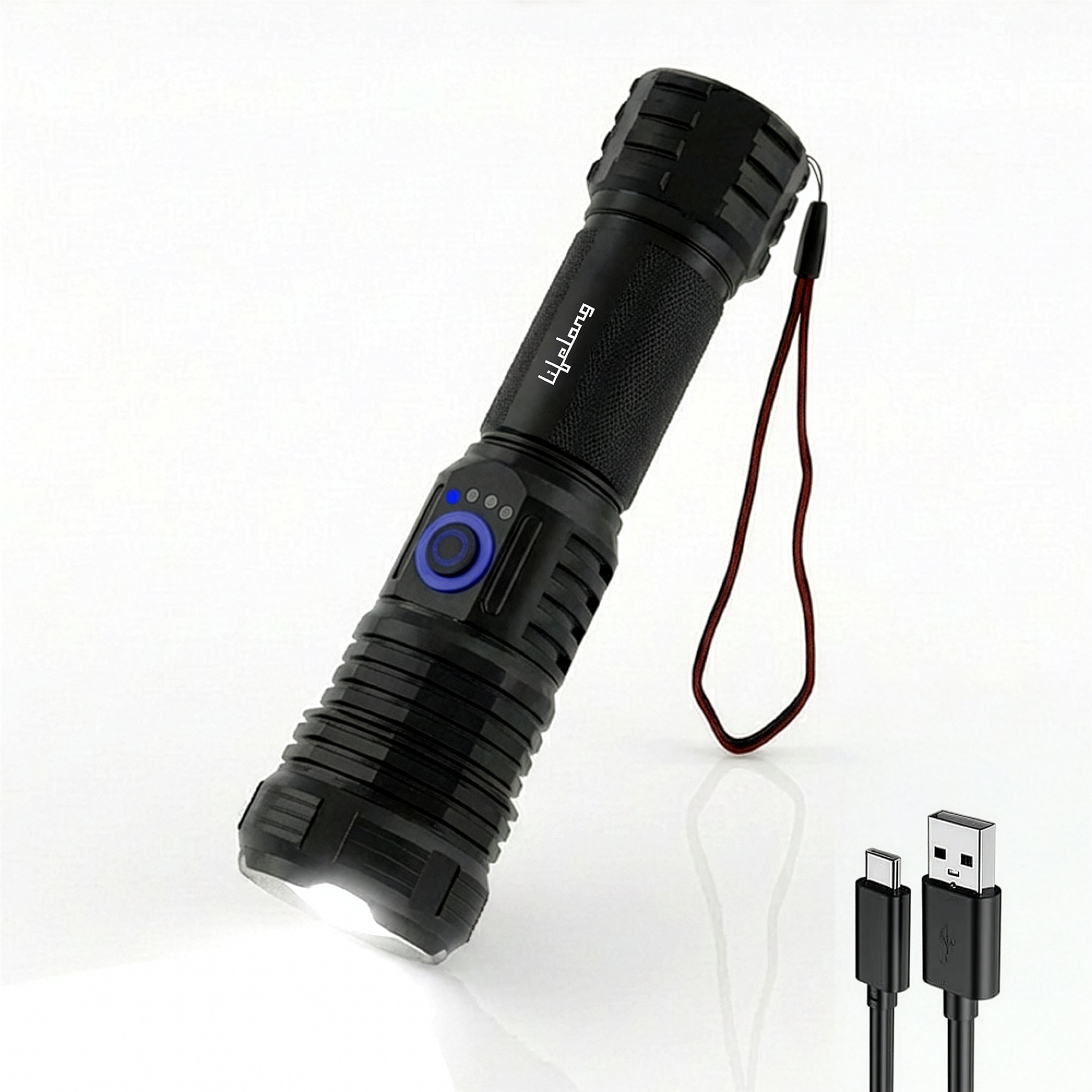 Lifelong Rechargeable High Power Torch Light | 5000 Lumens,  XHP90 Emergency Flash Light for Night| 5000 mAh | IP55 Dust & Waterproof |Adjustable Focus Zoom & Wide Beam for Camping, Trekking & Outdoor