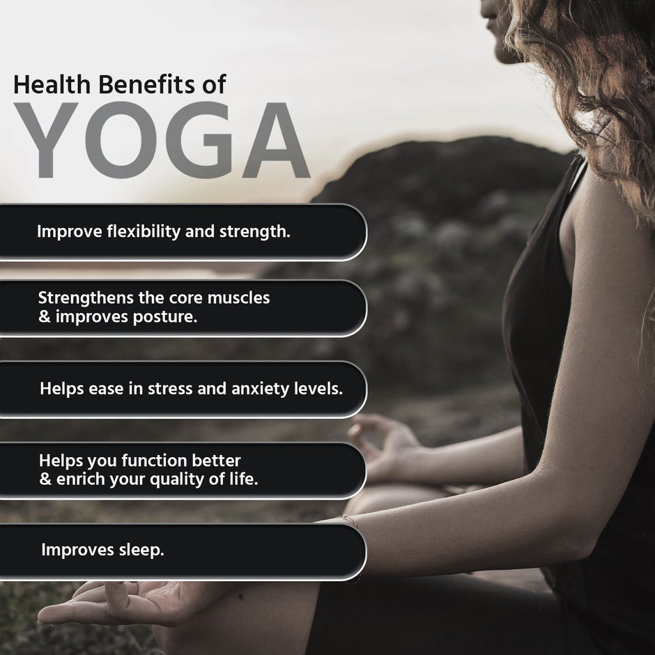Lifelong Yoga mat for Women & Men EVA Material 4mm Black Anti Slip for Gym Workout