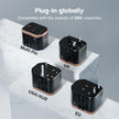 Universal Travel Adapter 4-in-1 Fast Charger with 20W USB-C & 2 USB-A Ports, Adjustable Pins for 150+ Countries (US/UK/EU/AU/Asia), Dual Fuse Protection, Compact Worldwide Power Adapter