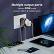 Universal Travel Adapter 4-in-1 Fast Charger with 20W USB-C & 2 USB-A Ports, Adjustable Pins for 150+ Countries (US/UK/EU/AU/Asia), Dual Fuse Protection, Compact Worldwide Power Adapter