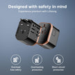 Universal Travel Adapter 4-in-1 Fast Charger with 20W USB-C & 2 USB-A Ports, Adjustable Pins for 150+ Countries (US/UK/EU/AU/Asia), Dual Fuse Protection, Compact Worldwide Power Adapter