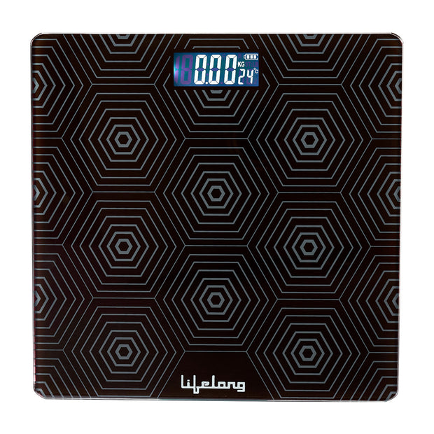 Lifelong LLWS18 Digital Weighing Scale Glass Body, Battery Included (Black)