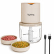 Lifelong Rechargeable Electric Food Chopper with 600ml | 100W Motor | Triple SS Blades | USB Type-C Charging |3600 mAh Battery | One-Press Operation for Veggies, Meat, Garlic, Nuts & Baby Food(LLWC05)