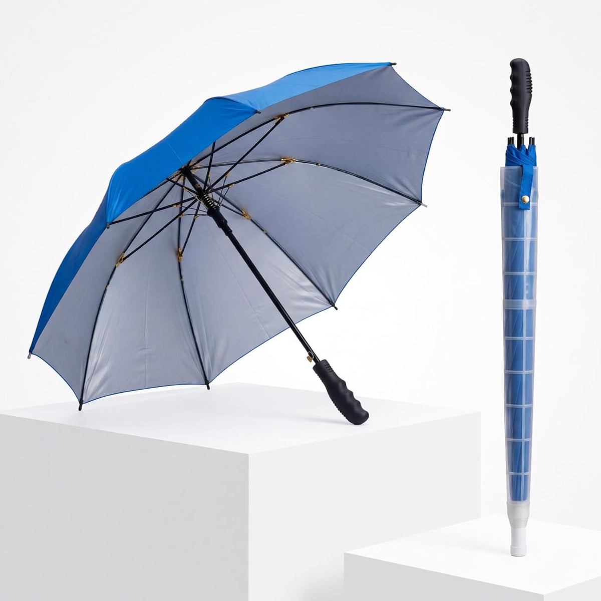 Lifelong Anti Drip Windproof Umbrella for Rain | Umbrella for Sun Protection | 23" Wide Canopy UV Protection Umbrella for Women and Men | Full Fiber Frame Waterproof | Full Coverage Umbrella for Rain and Sun (Blue)