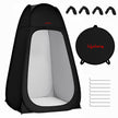 Lifelong Polyester Pop Up Tent for Camping - Dress Changing with Portable Foldable Cloth Outdoor Bathroom Tent, Camp Toilet Rain Shelter, Height 7Ft-(Black 1 Person)
