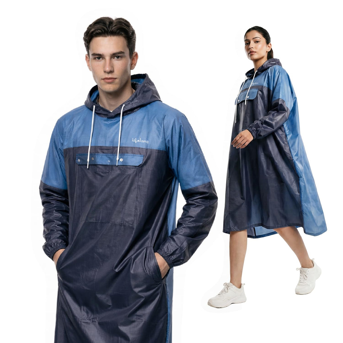 Lifelong Waterproof Unisex Raincoat | Raincoat for Men & Women Waterproof | Hooded Full Sleeves Rainwear | Outdoor Rain Poncho for Boys & Girls | Camping, Hiking & Travelling (1Pc, Navy Blue)