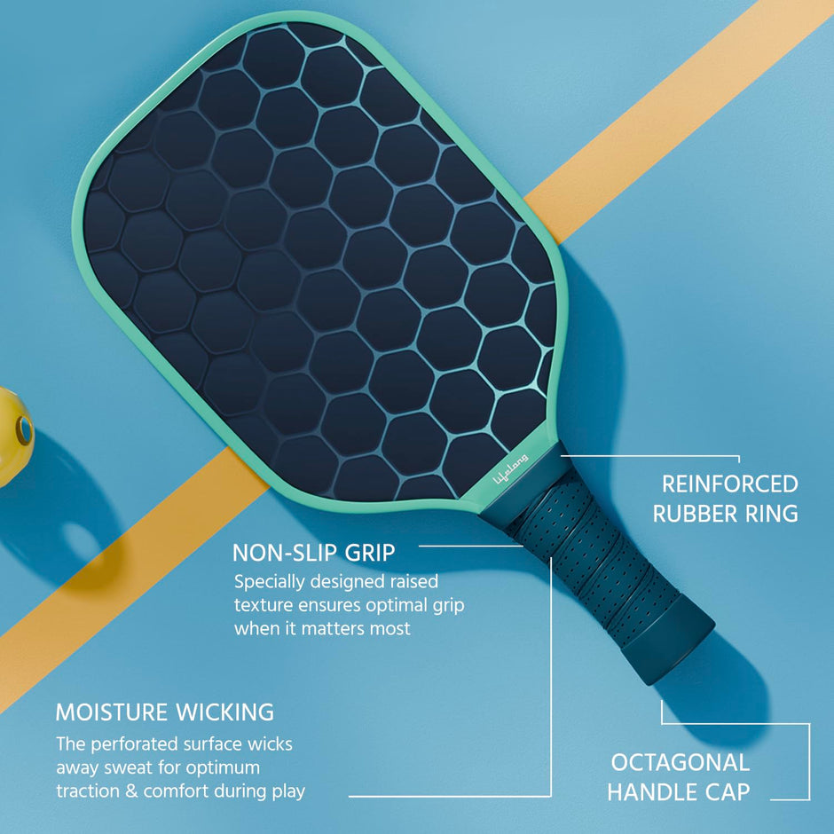 Lifelong Professional Pickle Ball Paddle | Fiberglass Material | Pickle Racket Set | Game Set for Kids Adults Outdoor Family Game Pickleball Paddles Gift for Kids,Blue