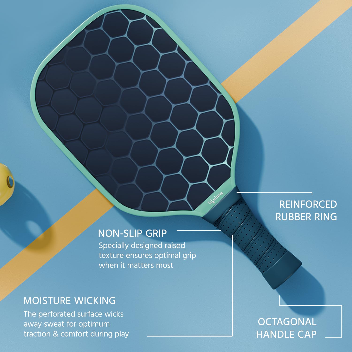 Lifelong Professional Pickle Ball Paddle | Fiberglass Material | Pickle Racket Set | Game Set for Kids Adults Outdoor Family Game Pickleball Paddles Gift for Kids,Blue