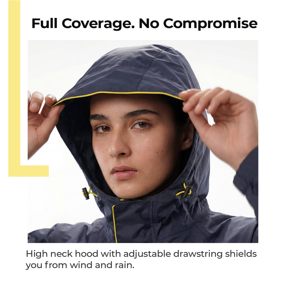 Lifelong Men’s Raincoat Set | Raincoat for Men Waterproof | Polyester Seam Sealed Single Layer Rain Suit | Hooded Jacket with Inner Mobile Pocket & Pants | Bag Extension | Hiking, Camping