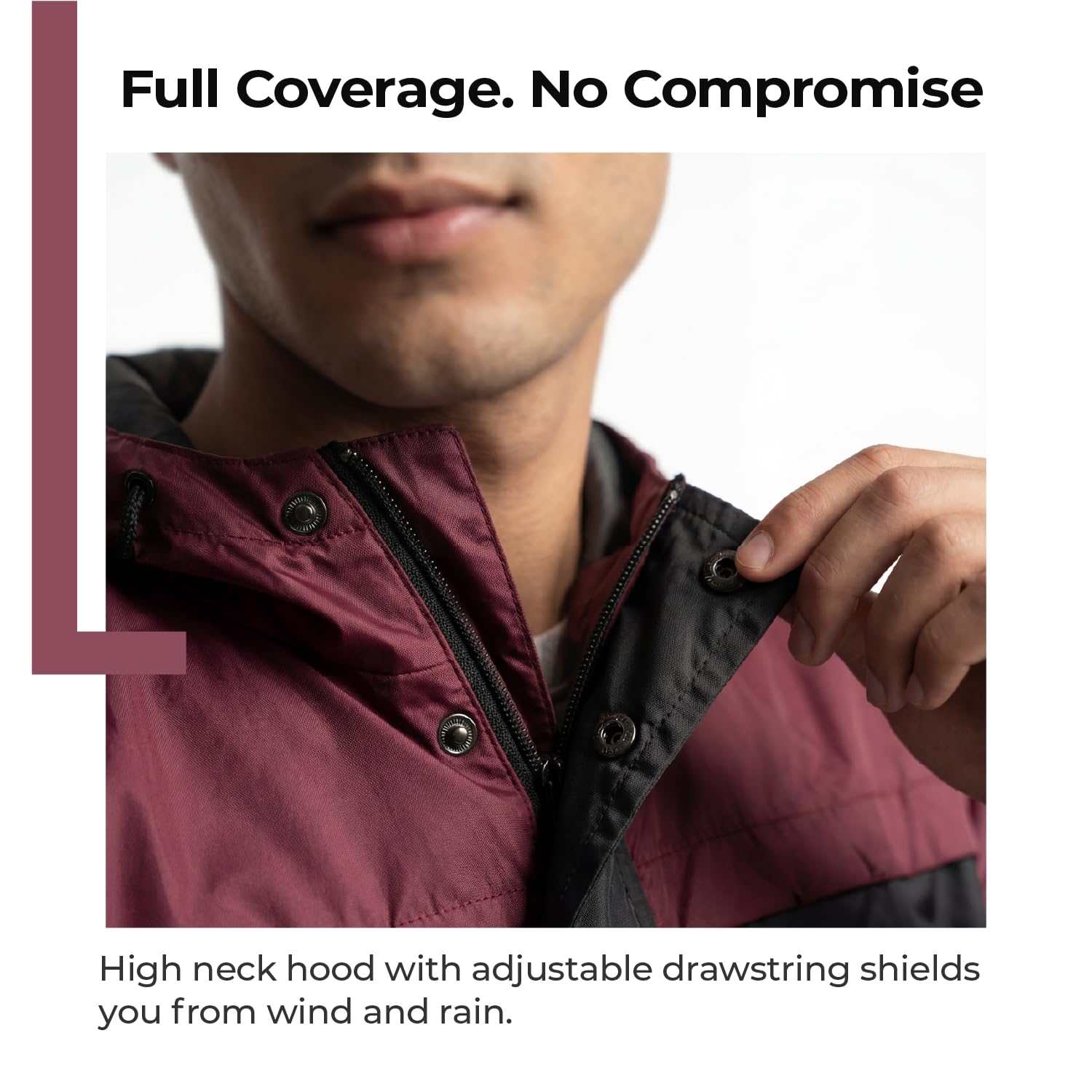 Lifelong Men's Raincoat Set | Raincoat for Men Waterproof | Waterproof Polyester Double-Coated Reversible Rain Suit | Hooded Jacket with Inner Mobile Pocket & Pants | Standard Length for Hiking, Camping