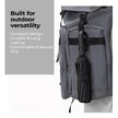 Lifelong UV Umbrella with Novelty Carabiner Handle | 3-Fold Travel Umbrella for Rain | Windproof & Compact for Sun Protection | Auto Open & Close | 8 Ribs Men & Women (Black)
