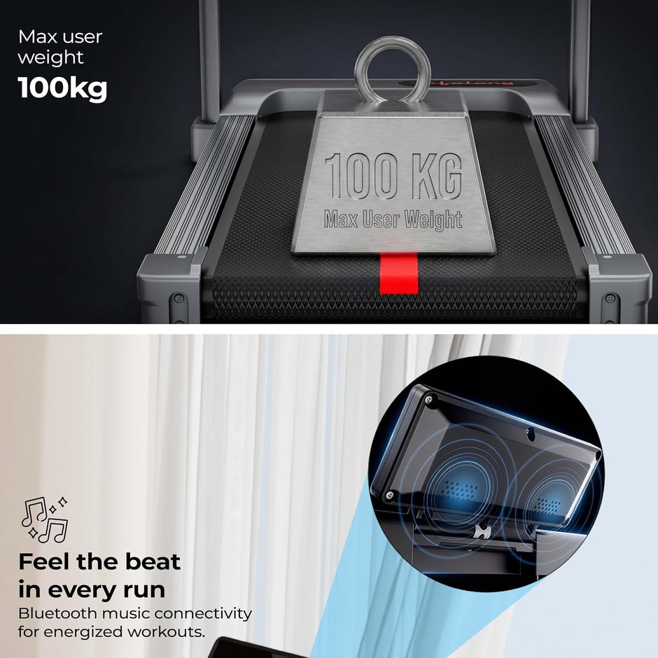 Lifelong 4.5HP Motorized Treadmill for Home | 2 Level Manual Incline | Foldable Handle | Max Speed 12 km/h | LED Display | 12 Workout Programs | 100 kg Capacity | Ideal Gym Equipment for Home Workout