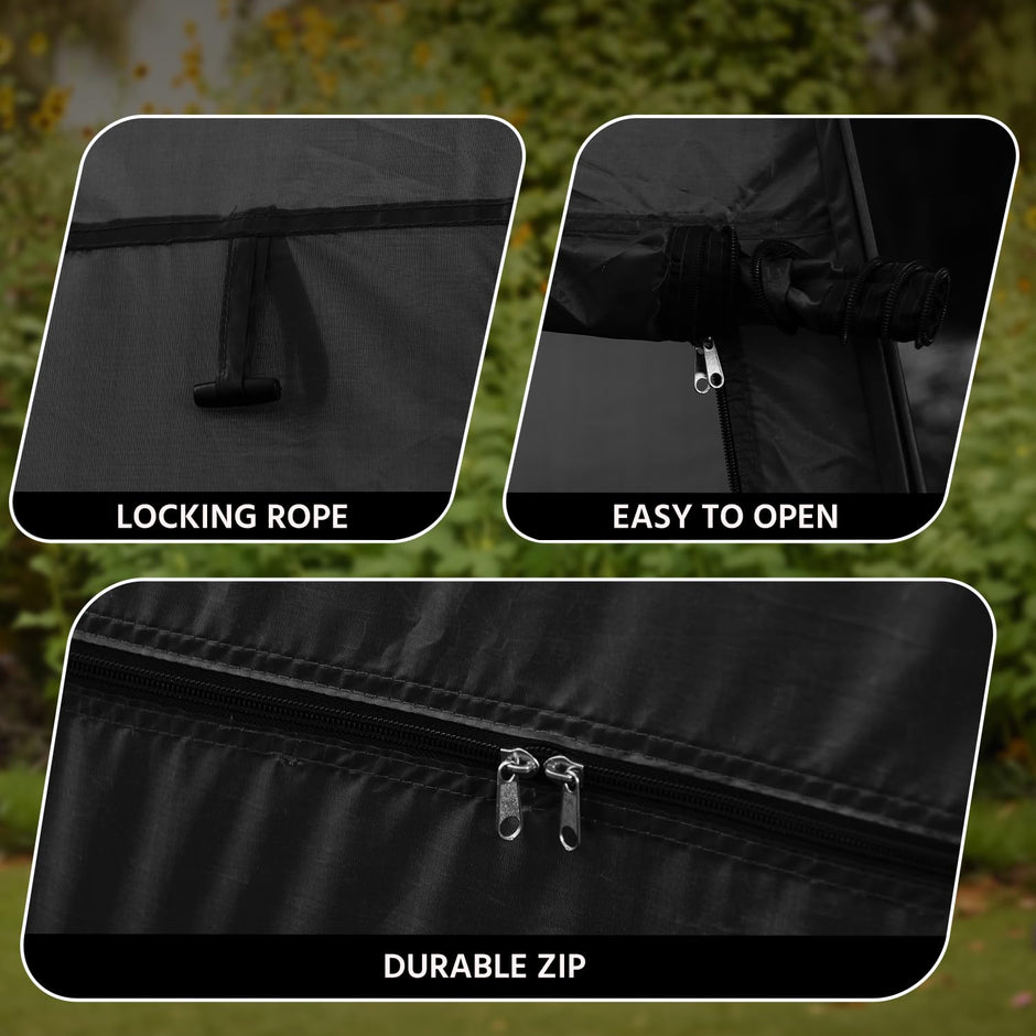 Lifelong Polyester Pop Up Tent for Camping - Dress Changing with Portable Foldable Cloth Outdoor Bathroom Tent, Camp Toilet Rain Shelter, Height 7Ft-(Black 1 Person)