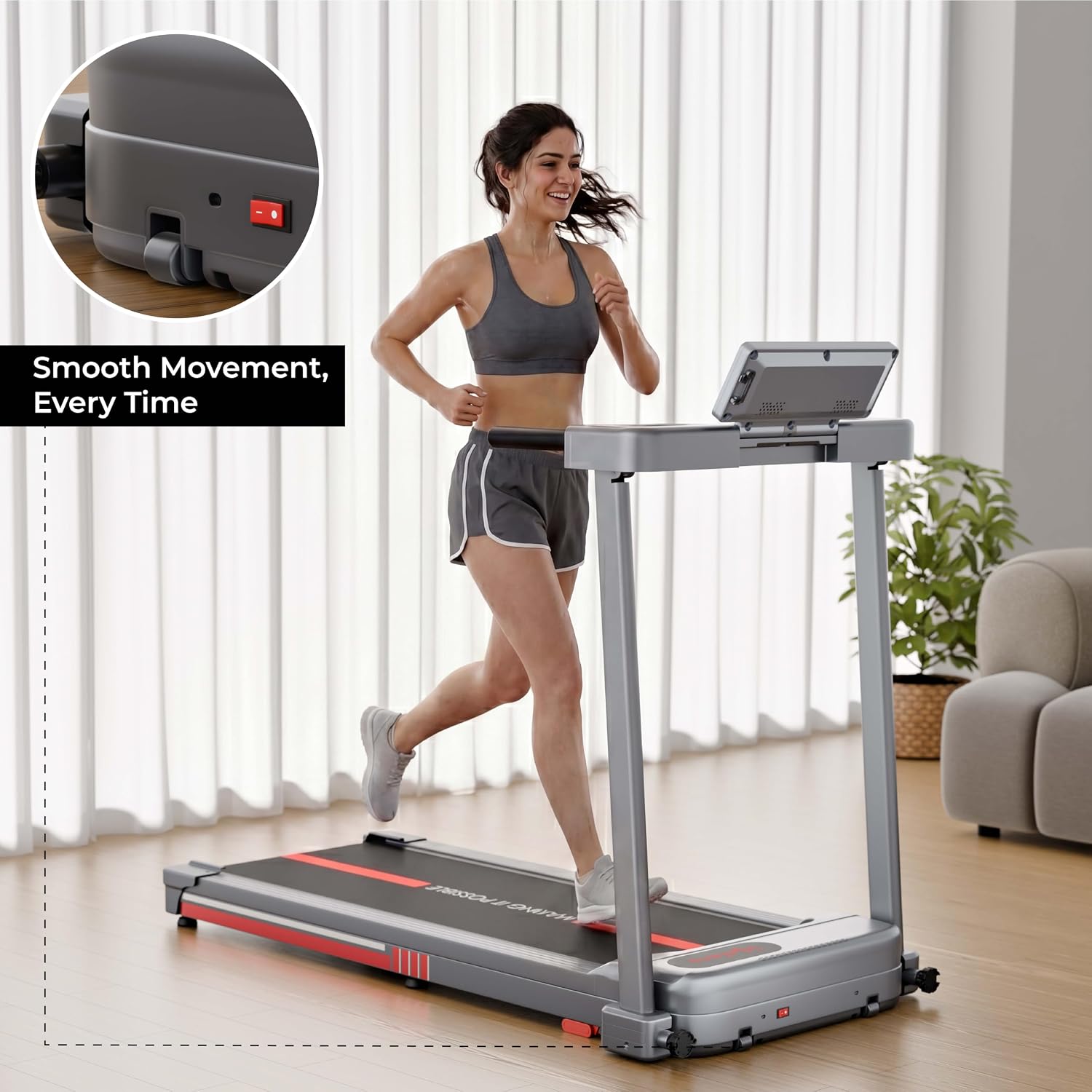 Lifelong 4.5HP Motorized Treadmill for Home | 2 Level Manual Incline | Foldable Handle | Max Speed 12 km/h | LED Display | 12 Workout Programs | 100 kg Capacity | Ideal Gym Equipment for Home Workout