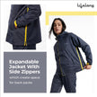 Lifelong Men’s Raincoat Set | Raincoat for Men Waterproof | Polyester Seam Sealed Single Layer Rain Suit | Hooded Jacket with Inner Mobile Pocket & Pants | Bag Extension | Hiking, Camping