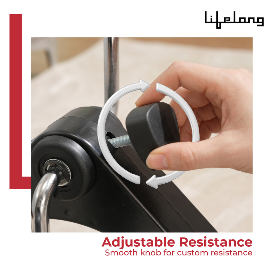 Lifelong Mini Pedal Exerciser | Under Desk Cycle for Arms & Legs | Adjustable Resistance | Digital Display | Foldable Design | Compact Exercise Bike for Home, Office & Physiotherapy
