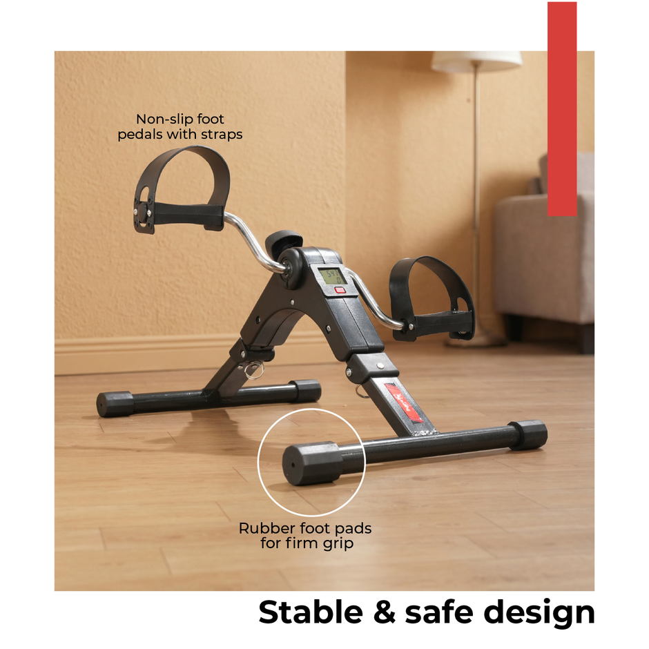Lifelong Mini Pedal Exerciser | Under Desk Cycle for Arms & Legs | Adjustable Resistance | Digital Display | Foldable Design | Compact Exercise Bike for Home, Office & Physiotherapy