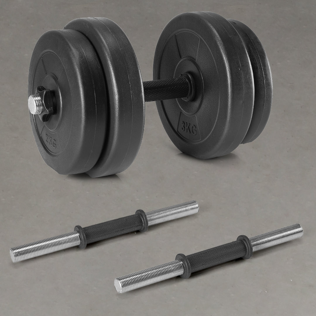 PVC Home Gym Set 20kg Plate 3feet curl Rod and Dumbbells rods with Gym Accessories