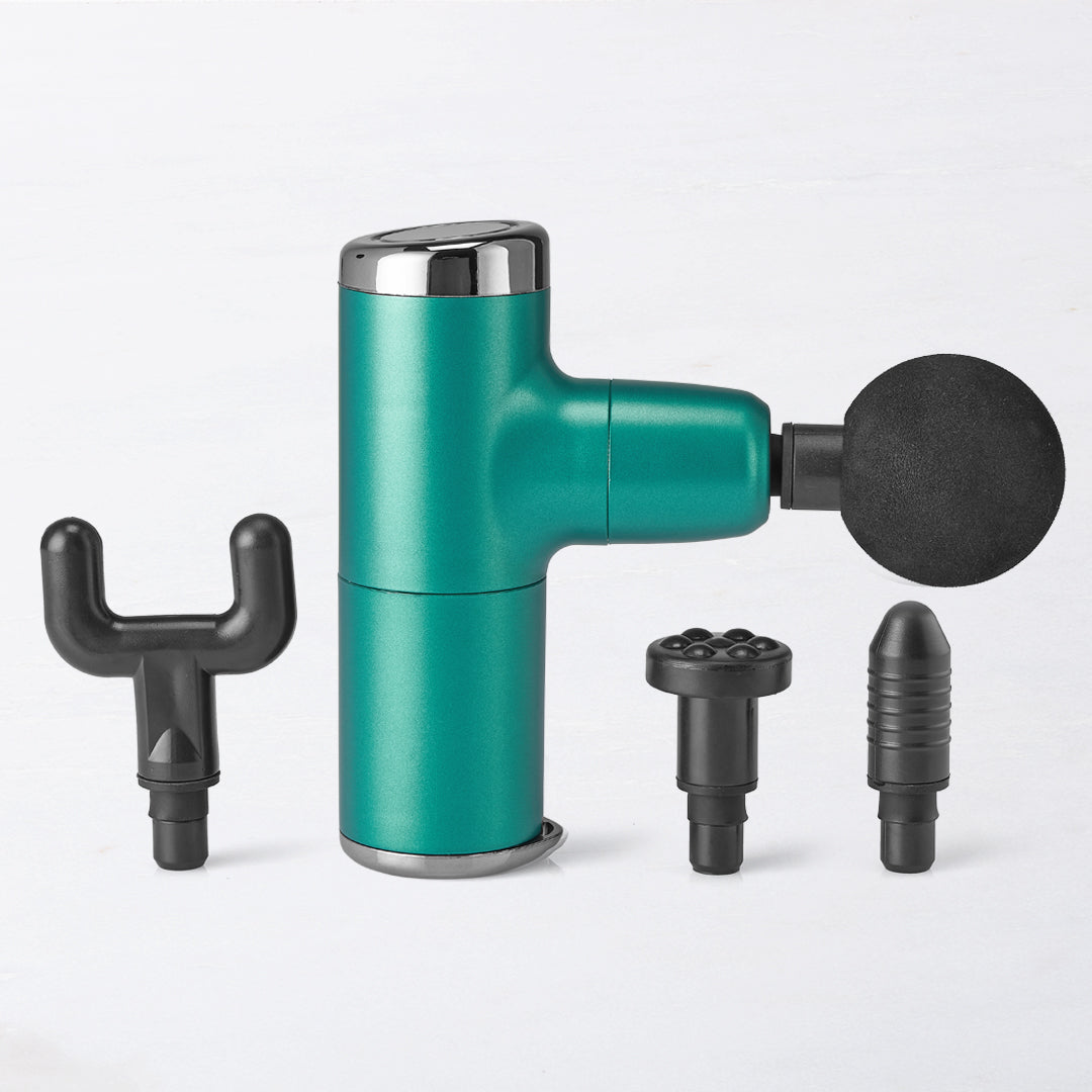 Wireless Mini Gun Massager with 4 heads, Green