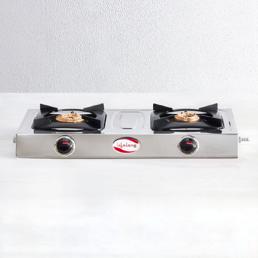 2 Burner Stainless Steel Gas Stove (ISI Certified)