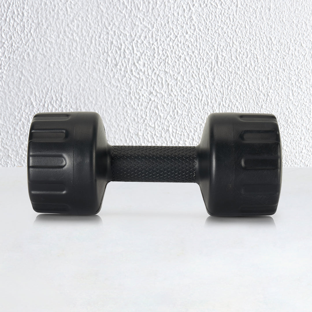 PVC Dumbbells 2 x 2=4kg Weights (Black Color) Fitness Home Gym Exercise Barbell (Pack of 2) Light for Women & Men’s Dumbbell